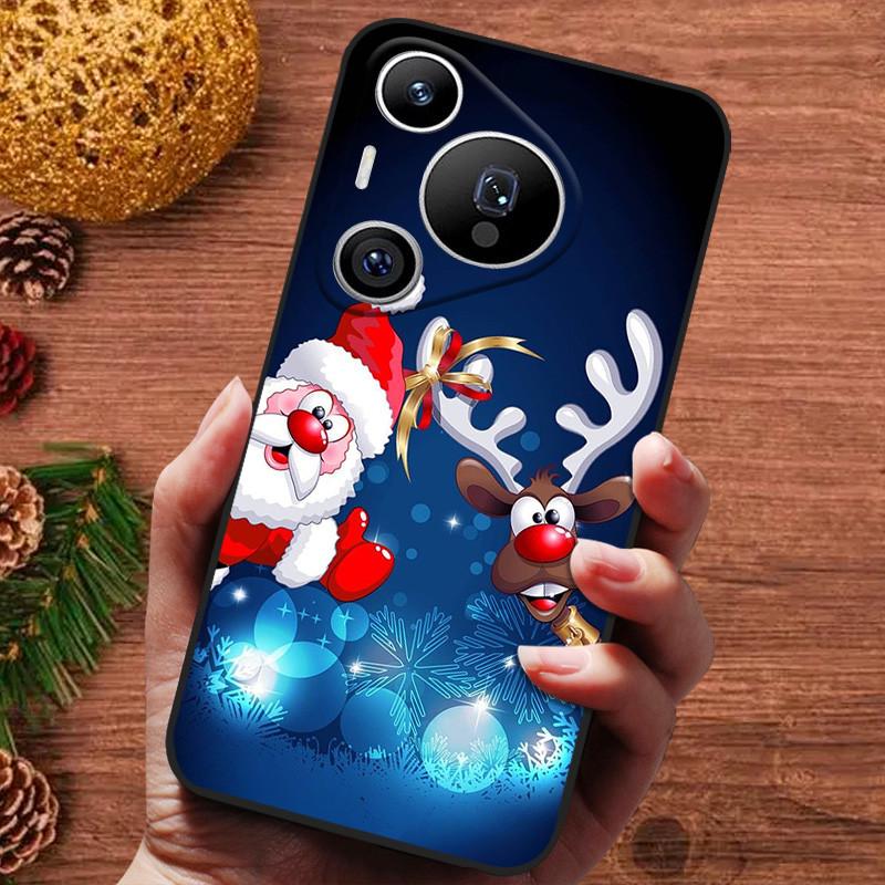 

Рождественская расписная обложка для Huawei Pura 70 Чехол Силиконовый Мягкий Fundas для Huawei Pura70 Pro Pura 70 Pro+ Plus Ultra Чехол для телефона Pura 70 Pro