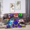 Geometrie Gaming Gestrichelt Flanelldecke Winter Super Weiche Überwurfdecke für Mädchen Jungen Schlafzimmer Lustige Tagesdecke Sofa Bettbezug
