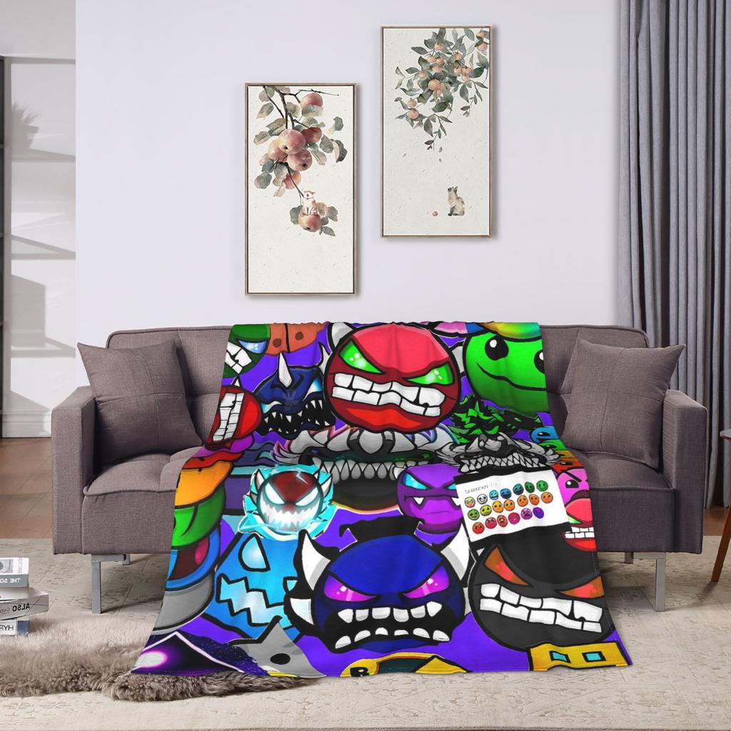 Geometrie Gaming Gestrichelt Flanelldecke Winter Super Weiche Überwurfdecke für Mädchen Jungen Schlafzimmer Lustige Tagesdecke Sofa Bettbezug