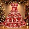 Women's Sexy Off Shoulder Christmas Print Retro Dress for Party