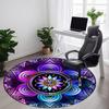1PC Mandala Design Office Round Rug, Non Slip, Soft and Durable Office Rug for Interior Decoration, Perfect for Office