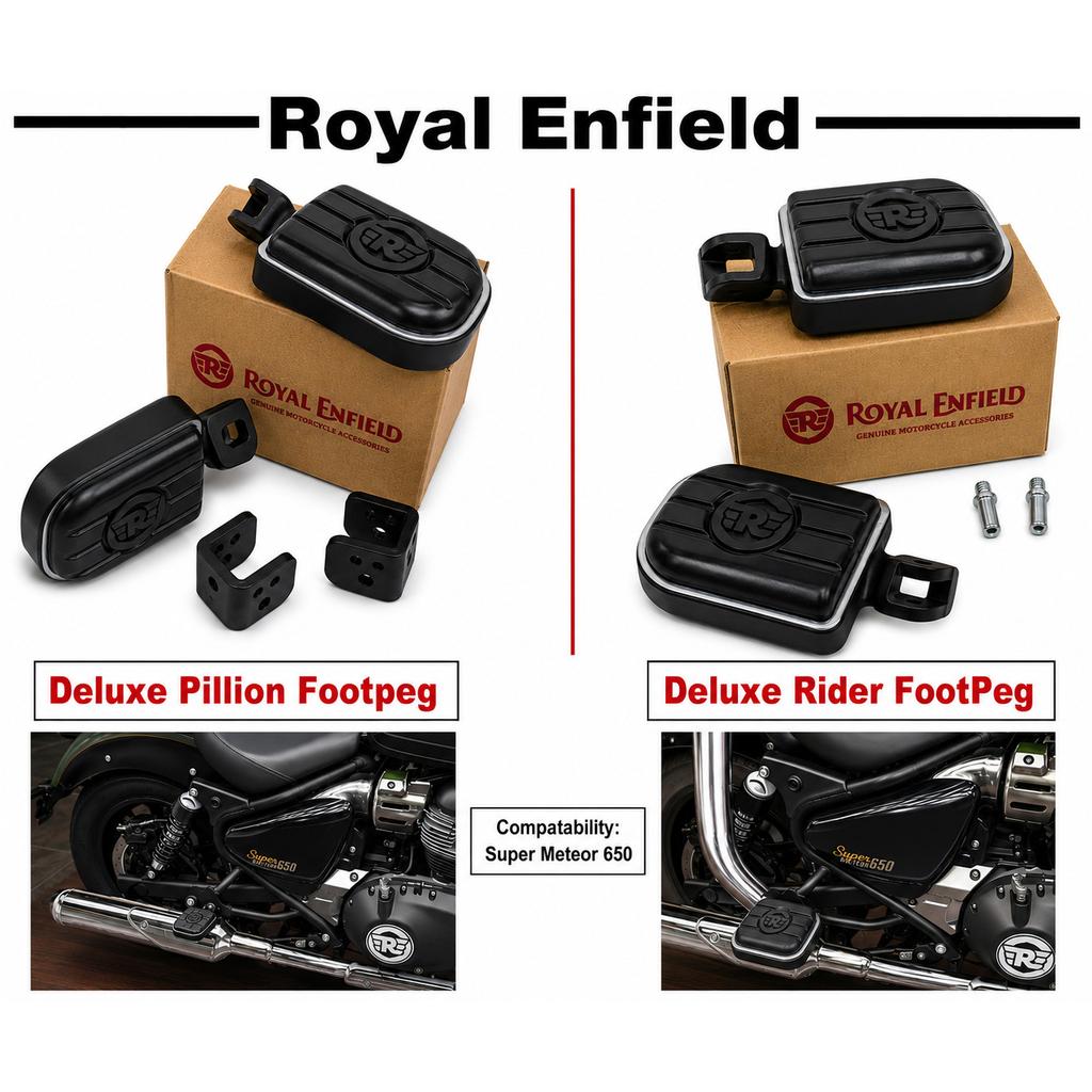Royal Enfield Super Meteor 650 "Black Deluxe Rider & Pillion Footpegs"