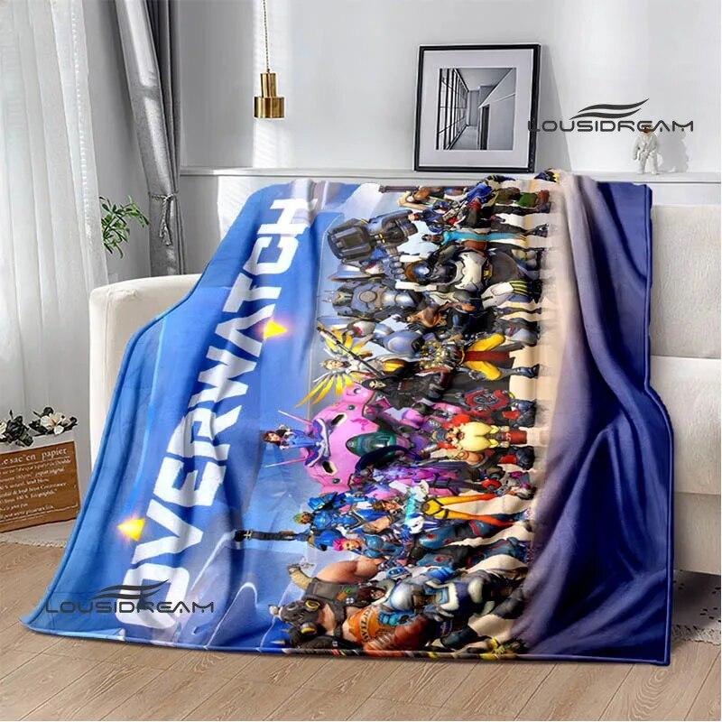 Game Overwatch Printed Blanket Flange Warm Blanket Picnic Blanket Soft and Comfortable Blanket Cubre Cama Birthday Gift