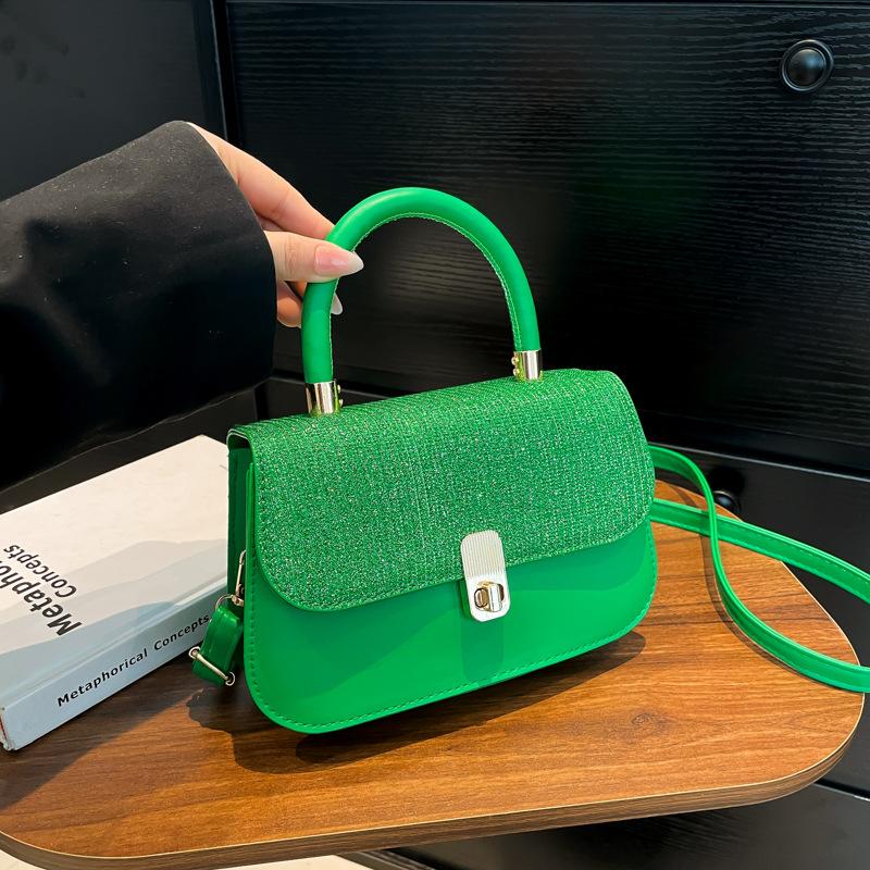 2025 New Retro Portable Small Square Bag Summer Sense Simple Texture Crossbody Shoulder Bag Hand Carry Fashion Women's Bag