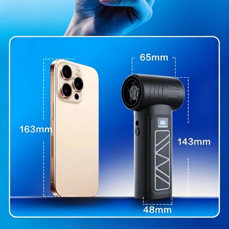 Electric Air Blower with Two 1,300 mAh Battery Cells and Concentrated Blowing Action for Keyboard Gaps, Window Tracks, and Desk Surfaces