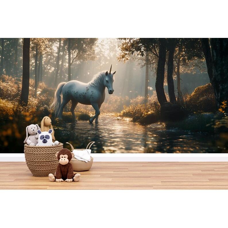 Dreamy Unicorn Forest tapestry 75x100 чёрный