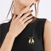 Brooch Pin Small Bee Shape Decorative Brooch with Enamel Finish Anti-Exposure Buckle Scarves Badge Party Accessory