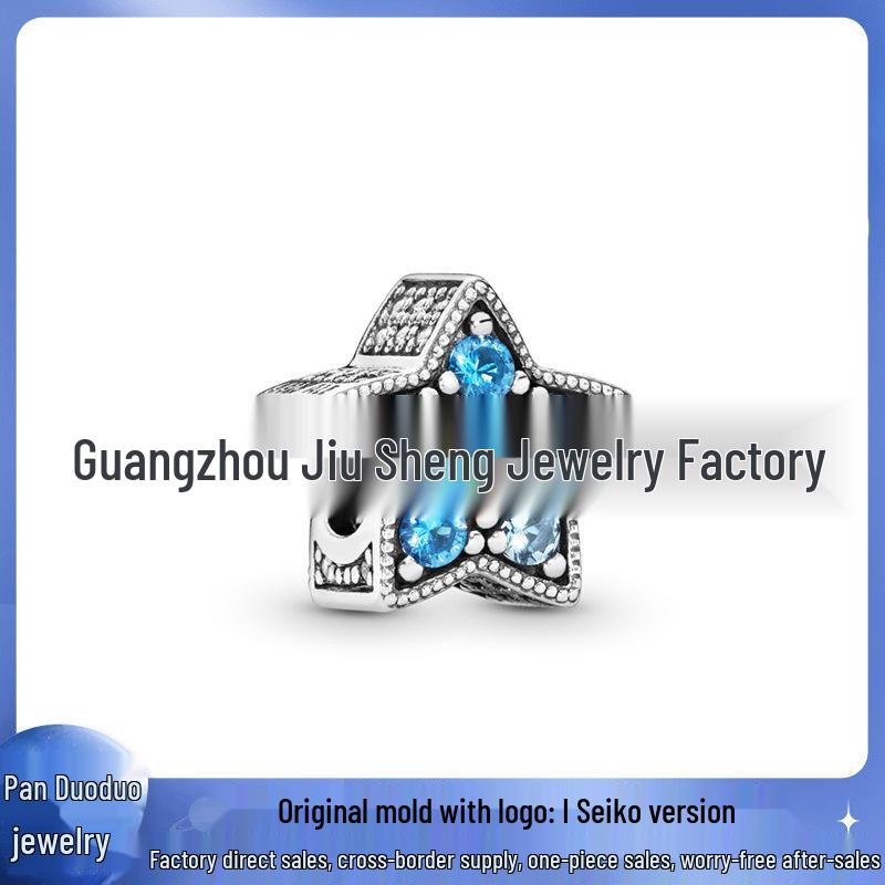 Pandora-Style White Copper Beads: Blue Series Heart of the Ocean & Dream Catcher Pendants