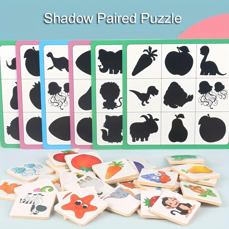 Wooden Montessori Find Shape Toys Animal Fruit Shadow Pairing Shape Puzzle Logical Thinking Game Educational Toys For Children