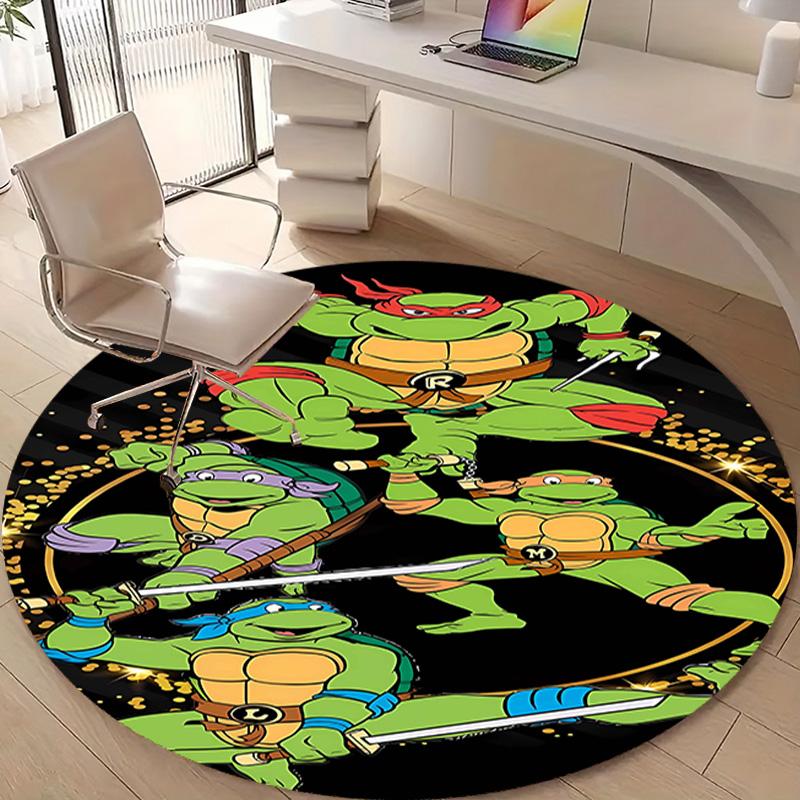 1pc Teenage Mutant Ninja Turtles Design Printed Area Round Carpet for Bedroom Living Room Home Decor Rugs Mat Non Slip Mat Rug for Bedside