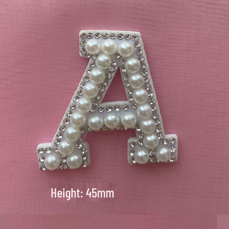 

DIY Pearl & Rhinestone Iron-on Letter Stickers - 26 Alphabet Designs for Hat Decoration Self-adhesive