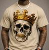 Goldene Krone Totenkopf Shirt Gothic König Totenkopf Grafik T-Shirt Streetwear Unisex
