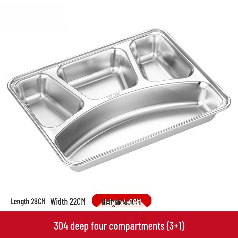Yuzhuxun 304 Stainless Steel Divided Lunch Tray with Lid
