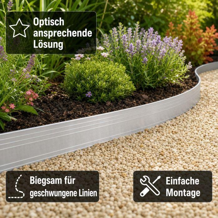Bordure Alu Ultra Forte 14x100cm pour Pelouse Jardin Massifs