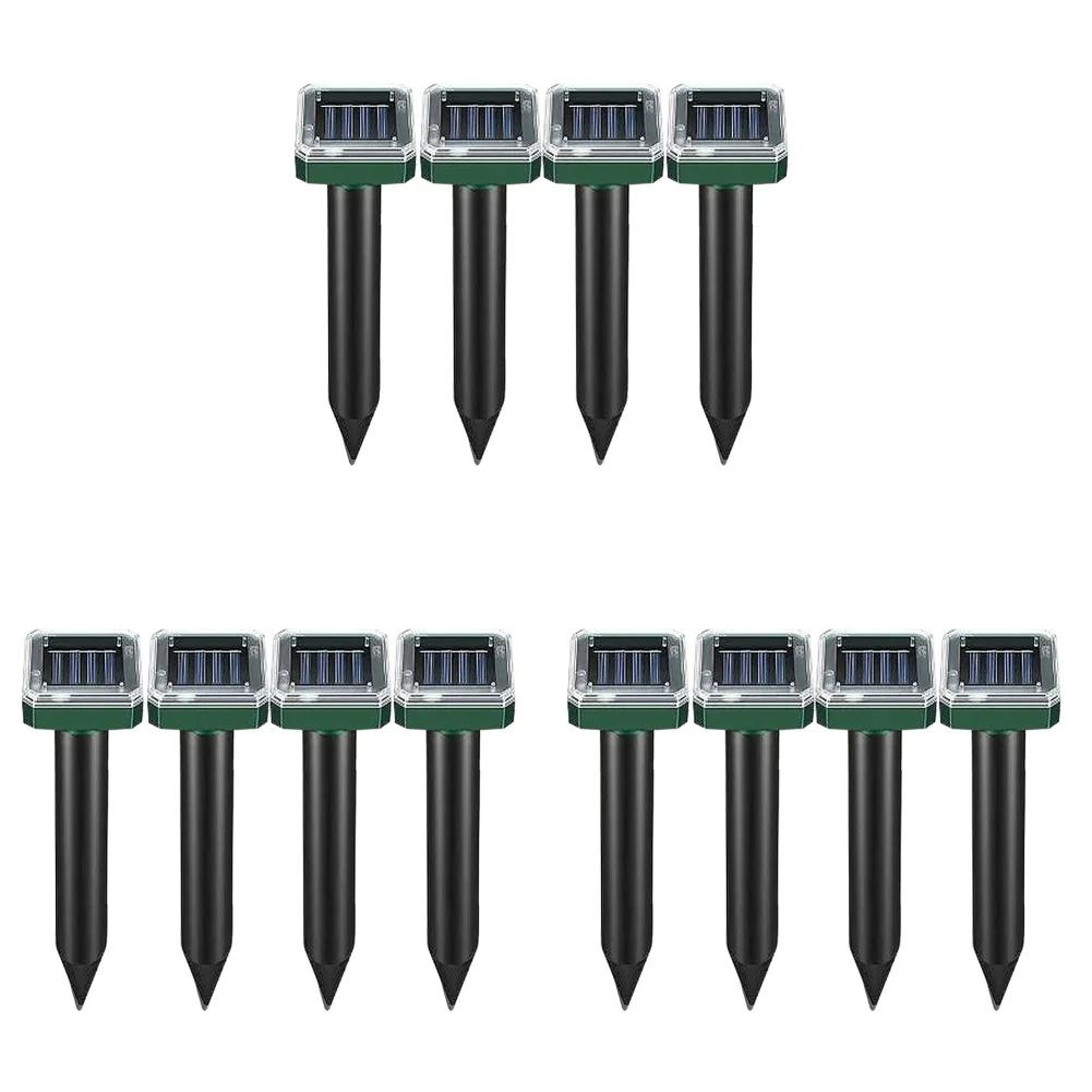 4-20Pcs Solar Mole Repeller Ultrasonic Animal Repellent Outdoor Garden Yard Bird Mouse Rodent Chaser Deterrent Pest Control Tool