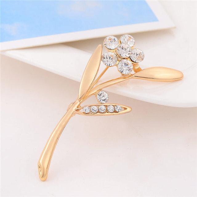 Hesiod Delicate Crystal Stone Rhinestone Pin Brooch Banquet Jewelry Simulated Pearl Goldfish Brooches Pins Wedding Occasion Party Event Wedding