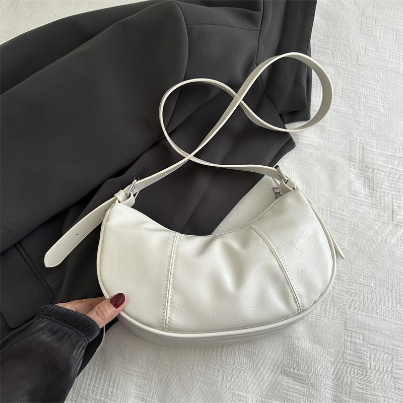 Women Bag Fashion Crossbody Shoulder Bag Vintage Dumpling Hobo Armpit Bag PU Leather Messenger Bag for Daily Use