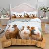 3D Guinea Pig Duvet Cover King Queen Lovely Hamster Bedding Set For Kids Boy Girl Animal Pet Mouse 2/3pcs Polyester Quilt Cover