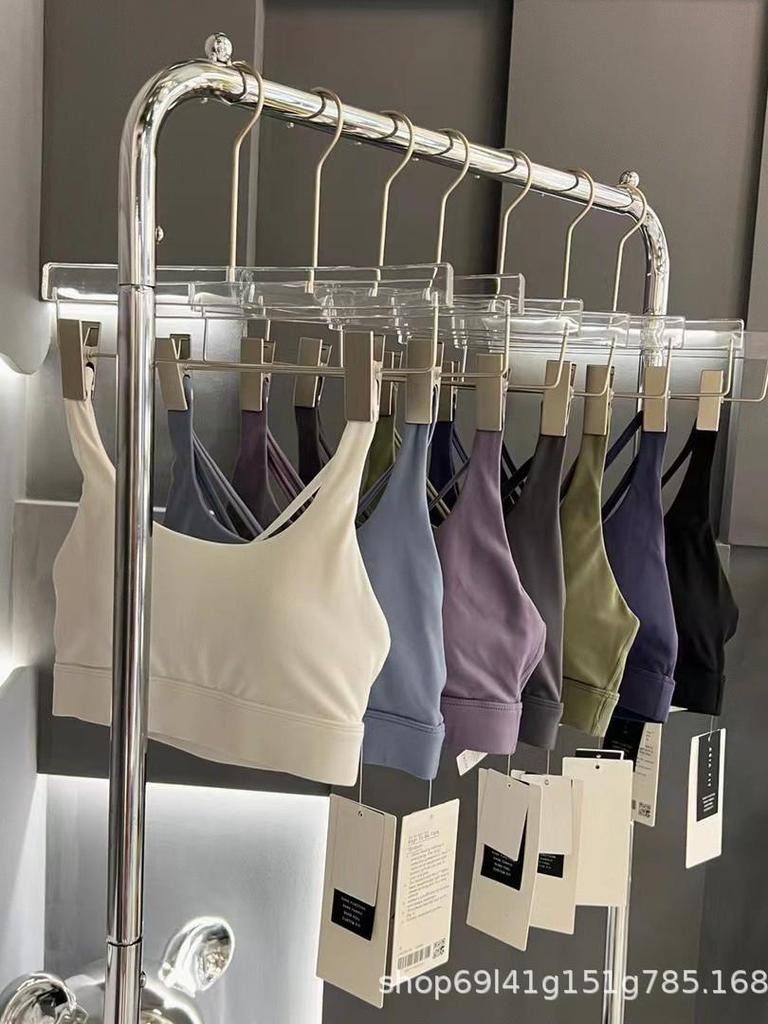 Lulu Cross Style Energy Sports Bra: Shockproof, Beautiful Back, Gathering Support, Brushed Fitness Yoga Bra.