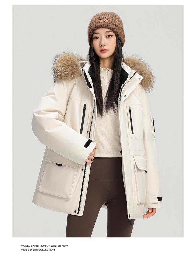 Men's Thickened Down Parka with Large Fur Collar - 2025 Winter Collection