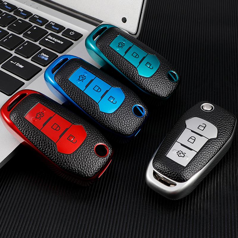 Car Key Case Cover for Ford Figo 2017 Mondeo 5 Ecosport Fiesta Mk8 Everest Ranger Fusion Kuga Escort F150 Fob Shell Accessories