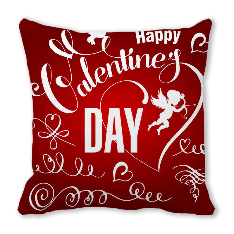 Home Decor Red Heart Patterns: Love themed Pillow Covers Pattern Cushion Cover Suitable for Sofa Bedroom Car Pillow Cover