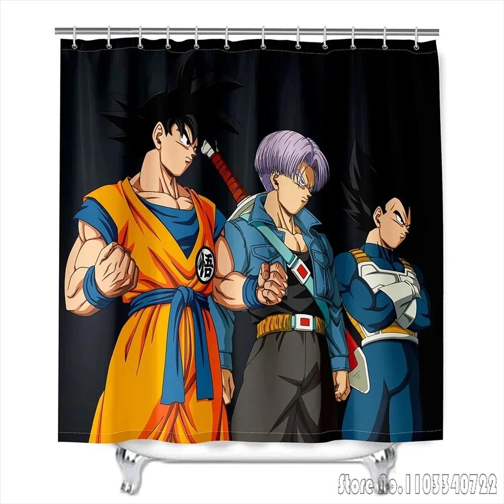 

Anime Dragon Ball Z Son Goku Burdock Broli Bath Shower Curtain Waterproof 3D Cute With Hooks For Kids Bathroom Decoration W60H190(CM)-1 Pcs