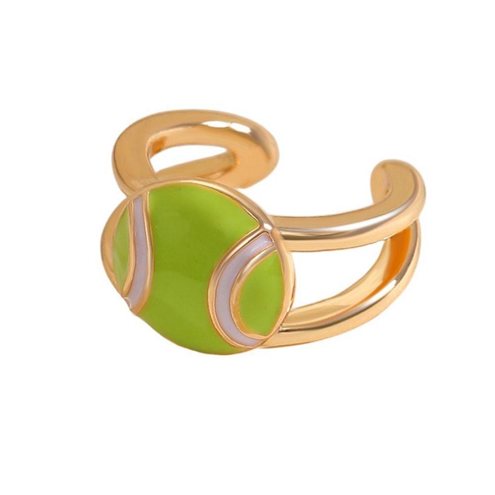 

Colourful Adjustable Finger Ring Copper Sports Balls Shaped Open Rings Football Ear Clips Jewelry Tennis Ear Clip