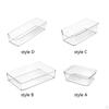Clear Drawer Organizer Storage Tray Bin Stackable Desktop Box Fridge for