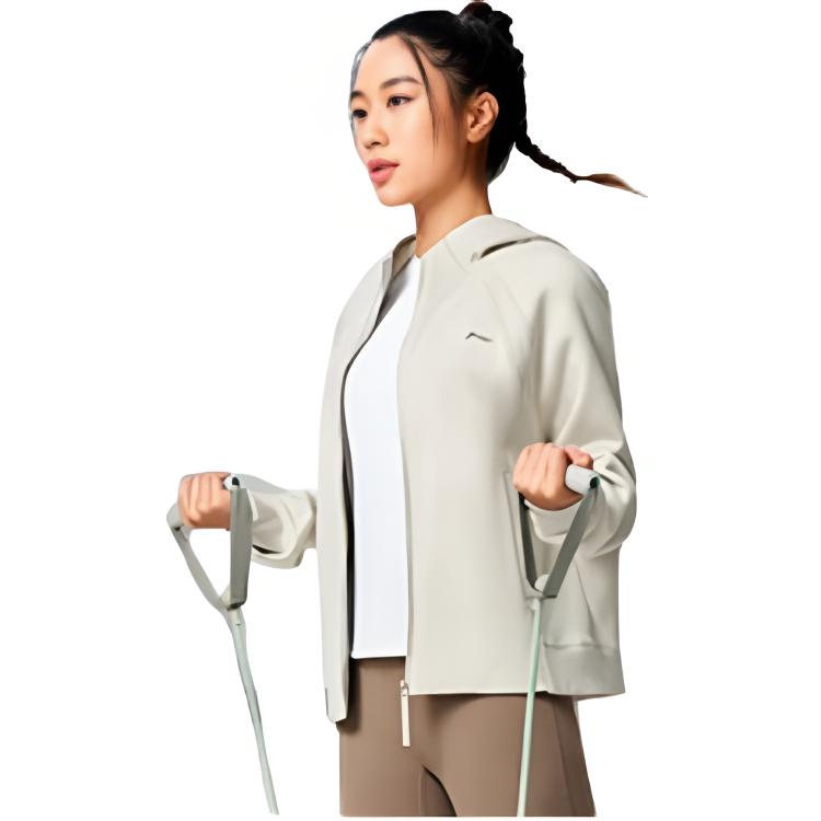 Li Ning Comfortable Versatile Cardigan Hoodie Women Hoodies Silver-Gray AWDV066-5