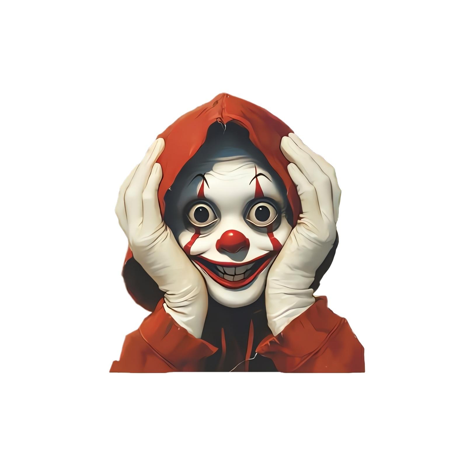 Halloween Clown Wall Decal Self Adhesive Wall Sticker Horror Scary Clown Cartoon Sticker for Living Room Bedroom Party Decoration Quick Setup One Size