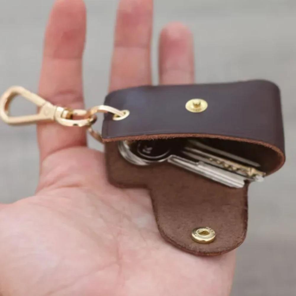 Retro PU Leather Handmade Mini Key Storage Bag Keychain Fashion Personalized Waist Hanging Key Case Keyring Pouch Accessories