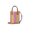 Gucci Woven Straw Crossbody Bag Striped Leather Trim Mini Tote 780083-FAC5A-8655