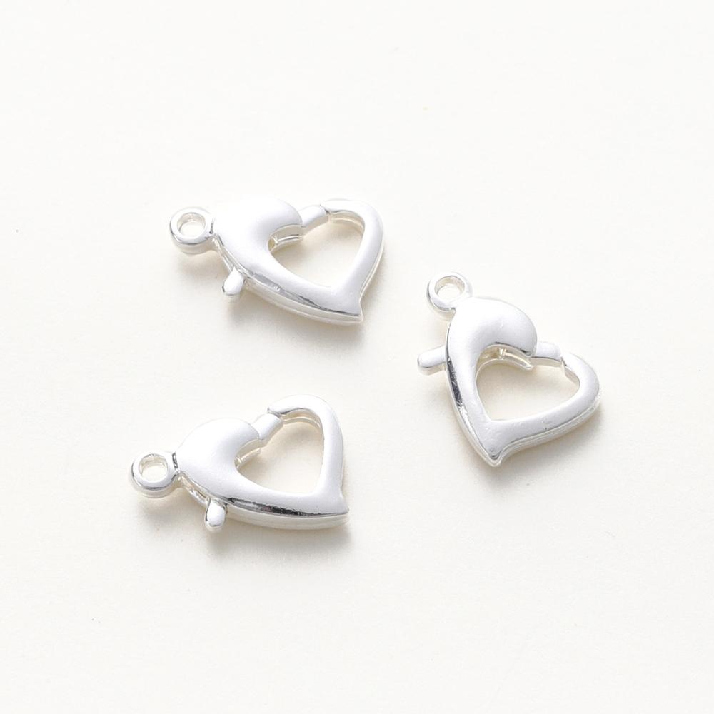 10pcs/lot 14K 18K Gold Plated Heart Shape Lobster Clasps 10mm/13mm Heart Locks Clasp For Bracelet Necklace Jewelry Making