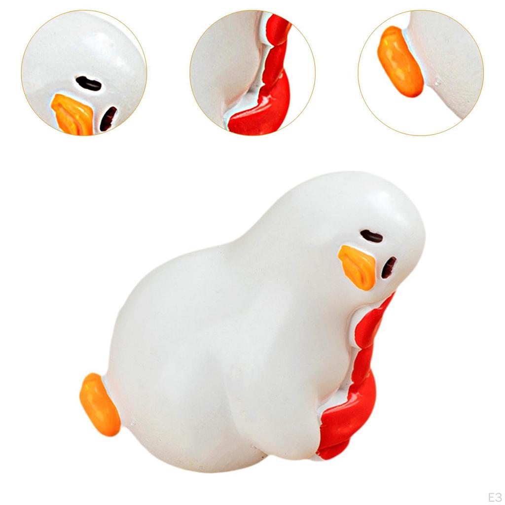 Animal Sculpture Duck Statue Birthday Gift Decorative Ornament Resin Figurine for Indoor Desk