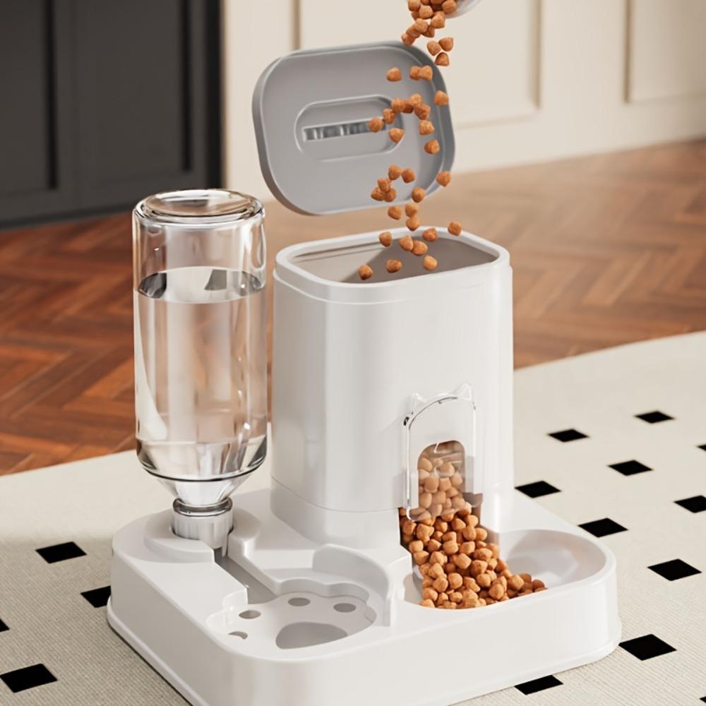 Automatic Cat Dog Water Feeder - Large Capacity Zero-power Integrated Food Water Dispenser, for Multi-cat Households Catteries