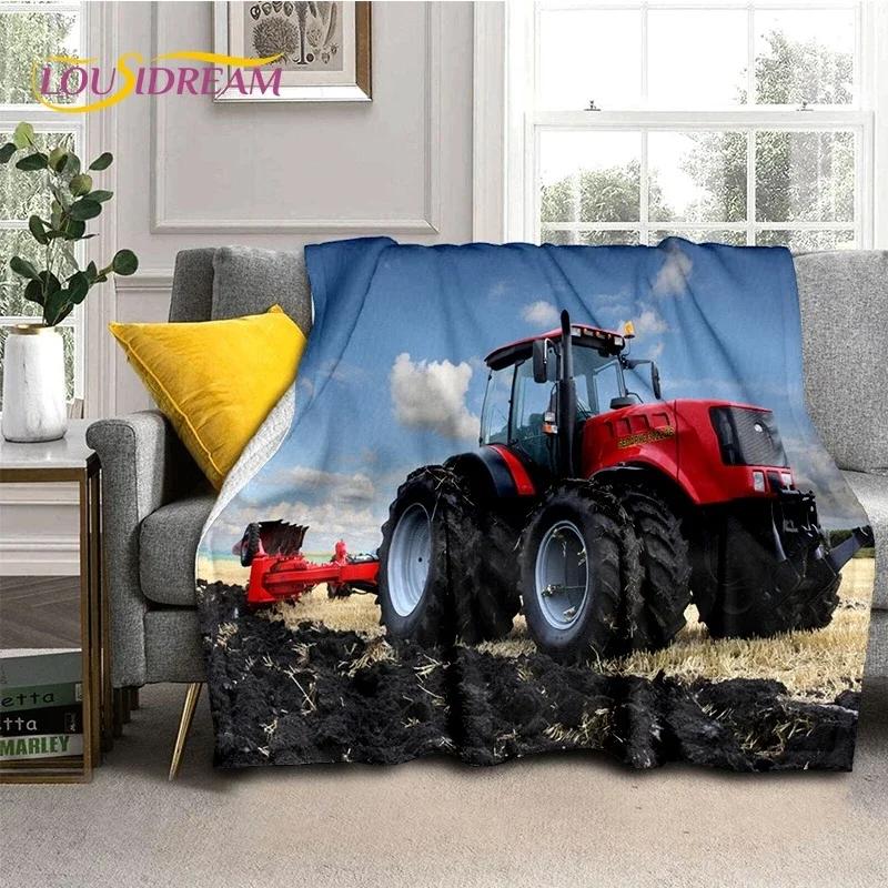 Retro Tractor Car 3D Truck Soft Flannel Blanket for Beds Bedroom Sofa Picnic ,Throw Blanket for Cover Outdoors Leisure Gift