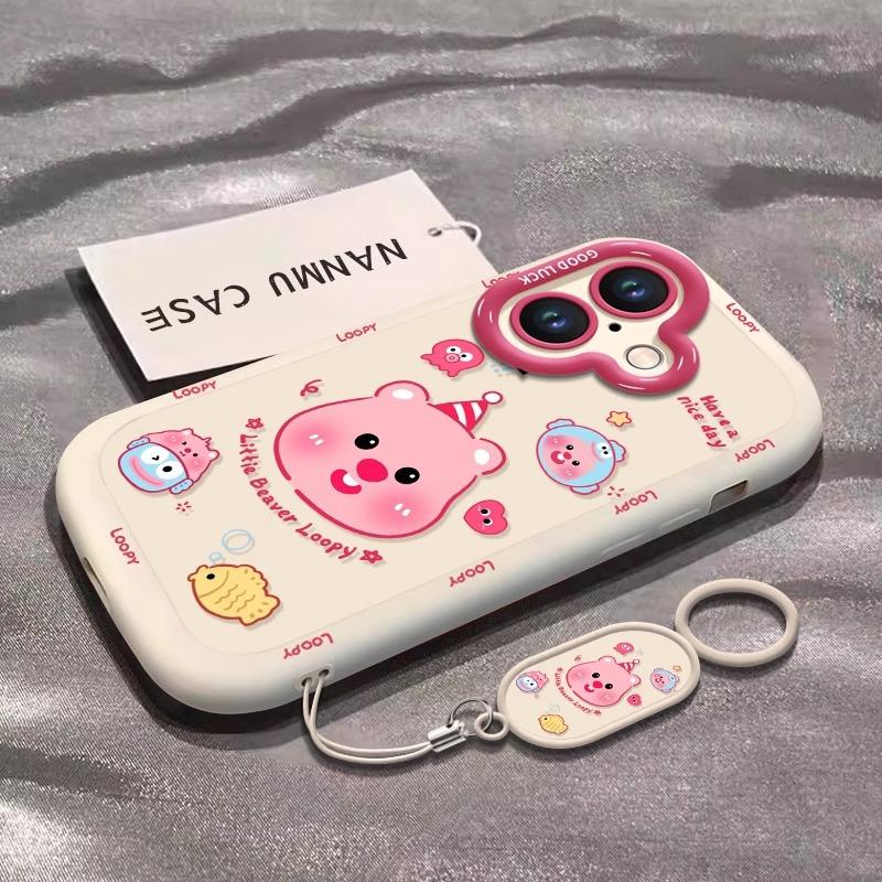 Pink Cute Cartoon Ruby for IPhone16promax for Apple 15plus Silicone Anti-fall 14/13/11