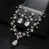 2026 European and American Women's Alloy Rhinestone Necklace Jewelry Set Bridal Wedding Banquet Jewelry