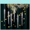 12 pièces Belles Décorations Glaçons Acryliques Élégants Ornements Pendentifs pour Sapin de Noël