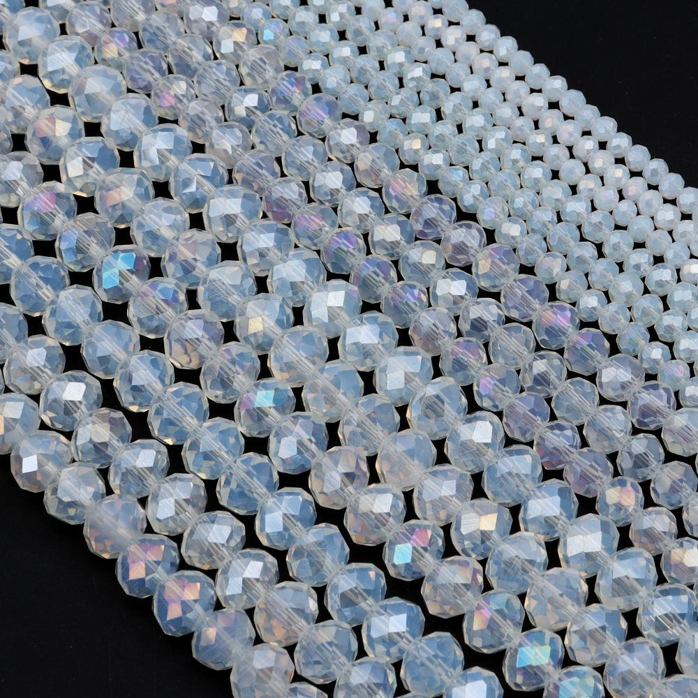 3/4/6/8/10mm Multicolor Crystal Glass Faceted Beads Rondelle Spacer Flat Abacus Bead For Jewelry Making DIY Necklace Accessories