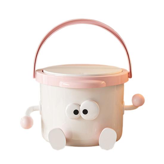 Garbage Can Large Capacity with Lid And Handle Trash Can Cute Cartoon Design Trash Can for Home Living Room