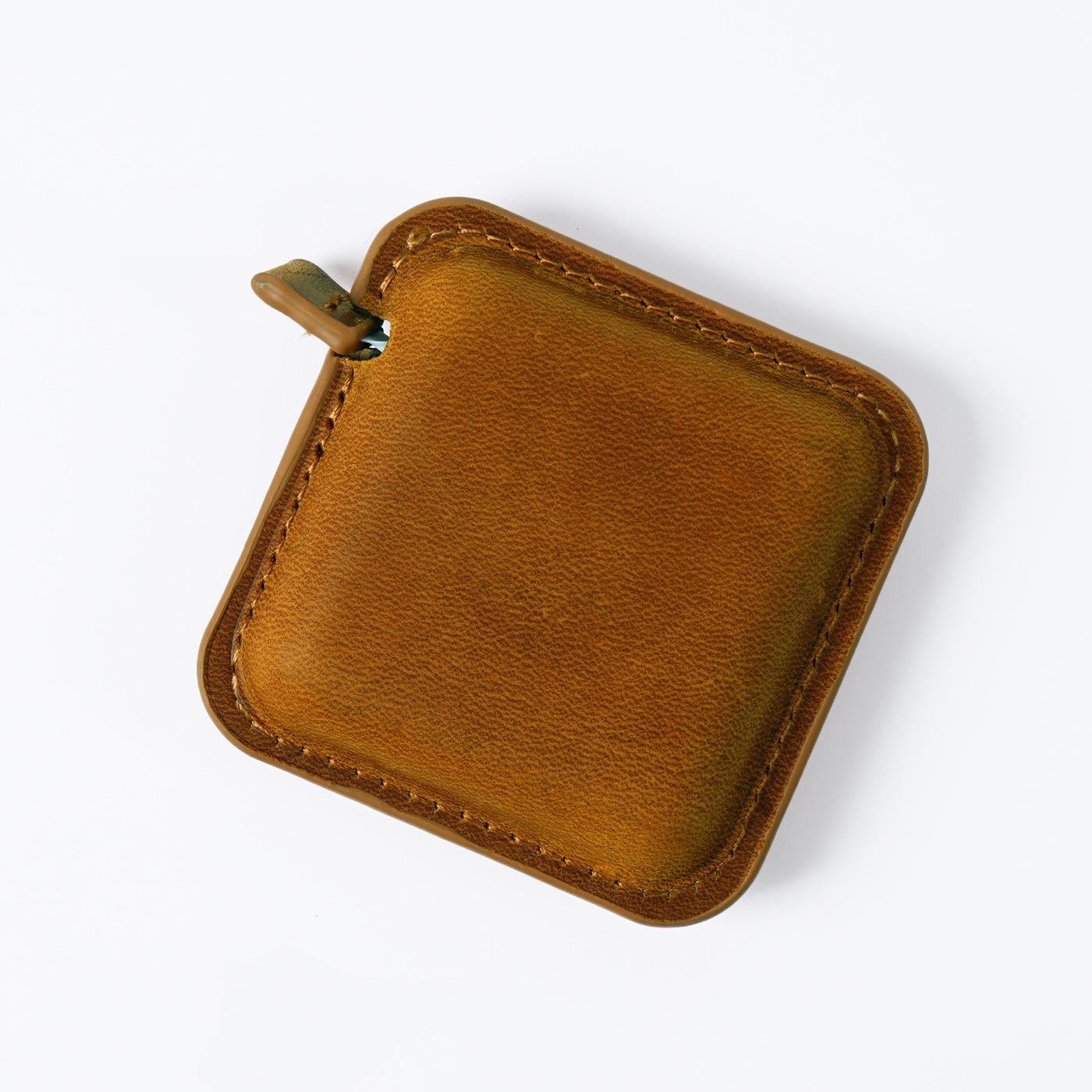 

Винтажная мини-рулетка из кожи Crazy Horse, выдвижная, брелок-подвеска