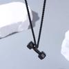 Titanium Steel Fitness Series Pendants Dumbbell Sports Necklace  Friends Birthday Gift