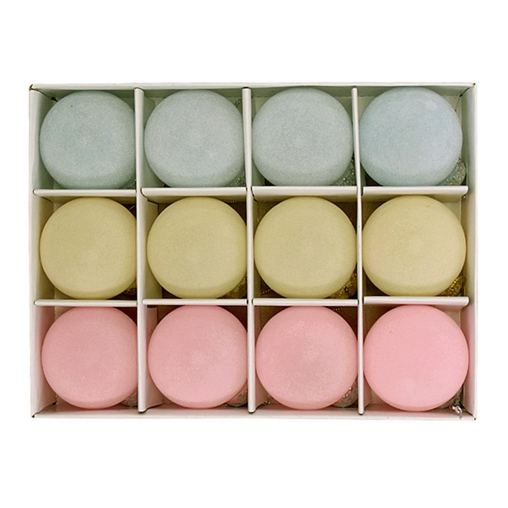 12Pcs/Set Flocking+PET Christmas Tree Ball Ornament Xmas Decorative Hanging Decoration