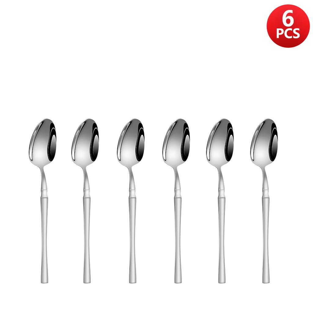 4/6/16/24pcs Stainless Steel Cutlery Small Waist Set Silver Luxury Cutlery Kitchen Items Include a Knife, Fork and Spoon