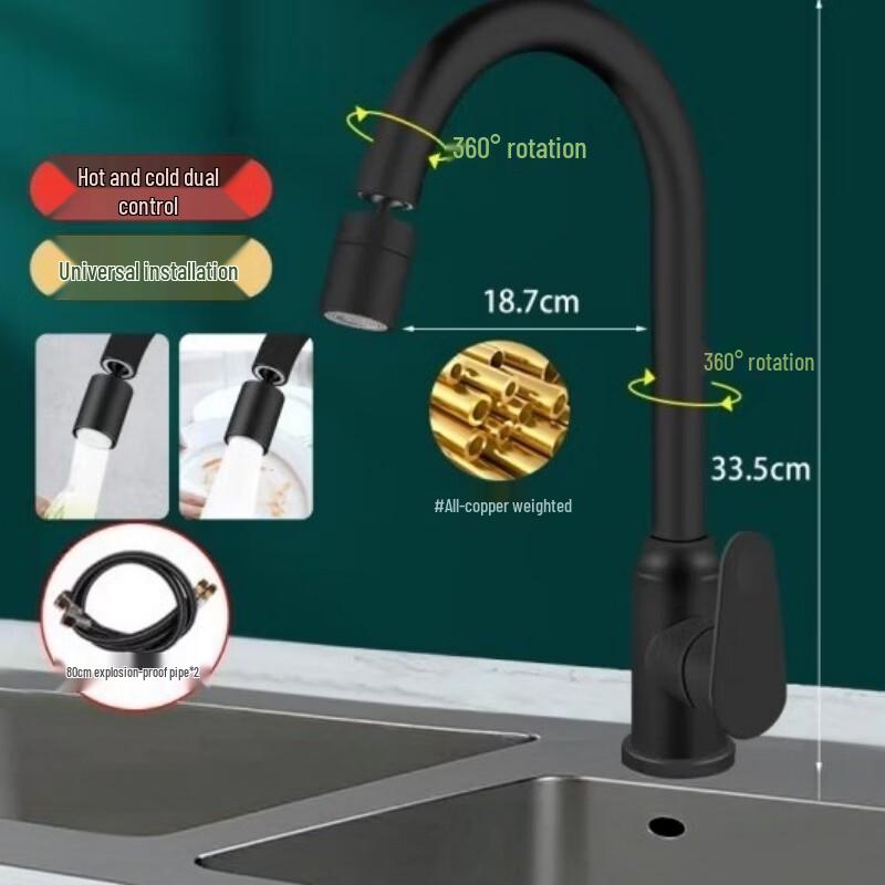 Qianxing Kitchen 2-in-1 Hot and Cold Water Sink Faucet