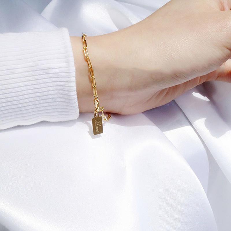Korean Style S925 Sterling Silver Geometric Cutout Bracelet: Women's Retro Hong Kong Style Bangle