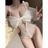 Women's Sexy Lingerie with Flirty Lace and Hot See Through Design Seductive Uniform Style for Passionate Bed Sleepwear Nights