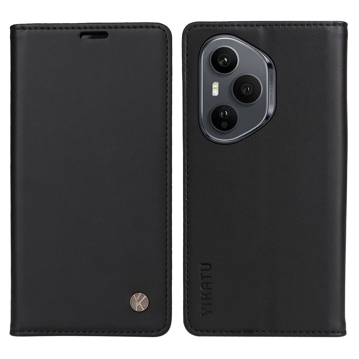 

Для Honor 400 Pro 5G (Глобальный) Чехлы для телефонов YIKATU Магнитная застежка PU кожа Мобильный чехол Black